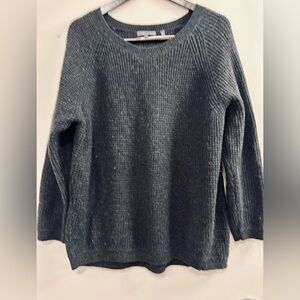 Vince Side Slit Ribbed Crew Wool Yak Blend Sweater Pullover Grey M‎ $220 Orig